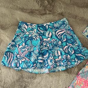 EUC Lilly Pulitzer Luxletic Tropical floral Blue Pink Women's Tennis Skort XS
